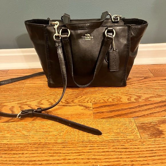 Coach Mini Crosby Carryall Handbag Black Leather Logo 33537 - Picture 11 of 16